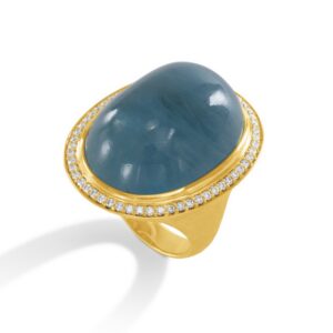 Aquamarine and Diamond Ring