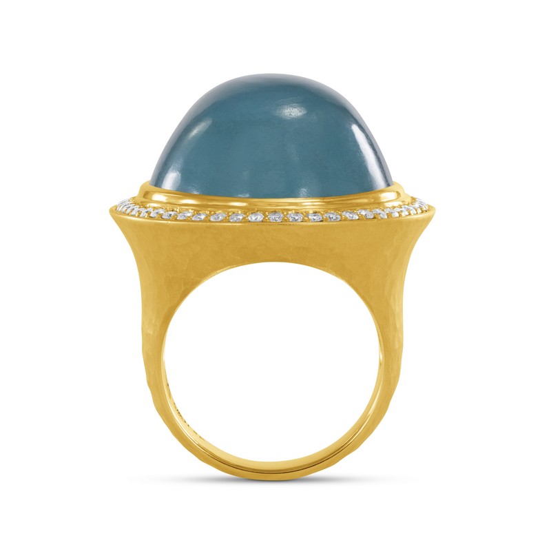 Aquamarine and Diamond Ring