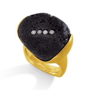 Black Tourmaline Nugget Ring