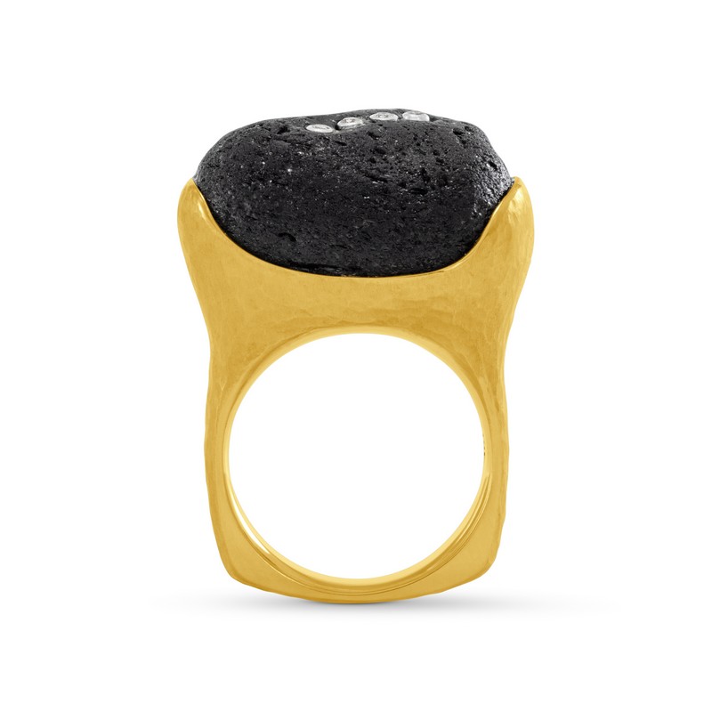 Black Tourmaline Nugget Ring