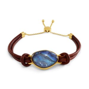 Boulder Opal and Leather Bracelet