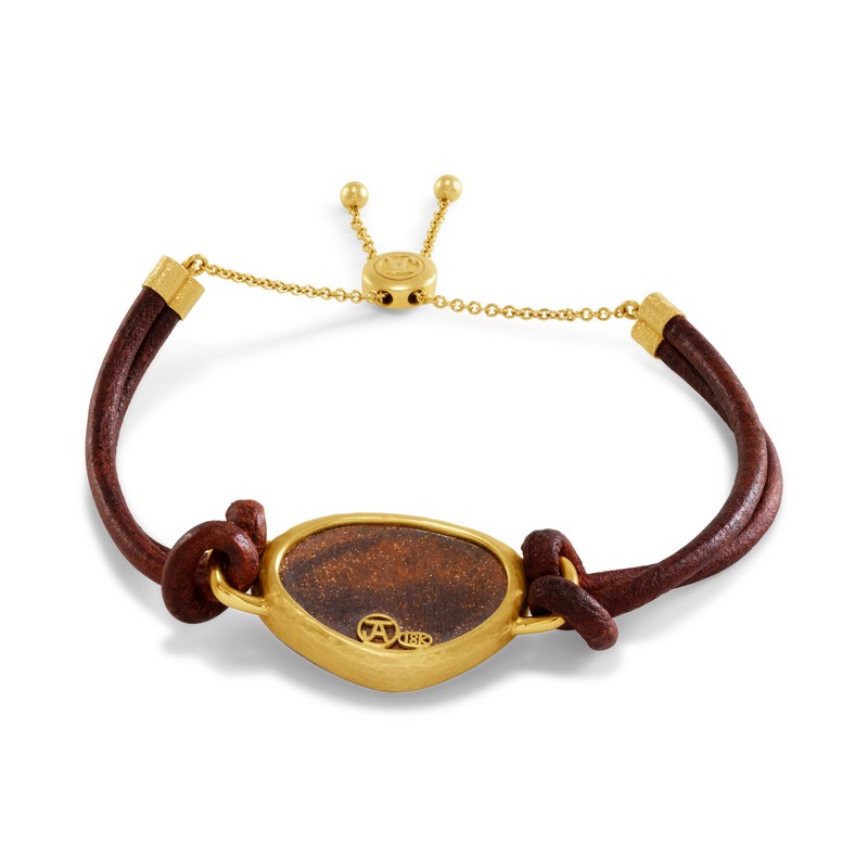Boulder Opal and Leather Bracelet