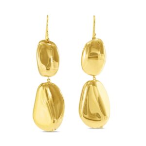 beautiful 18kt Gold Bead Dangle Earrings