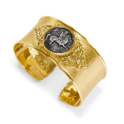 ancient coin gold cuff bracelet