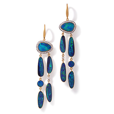 blue opal earrings in 18kt gold