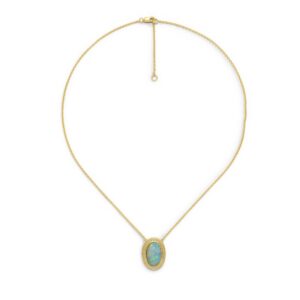 Opal and Diamond Pendant Necklace