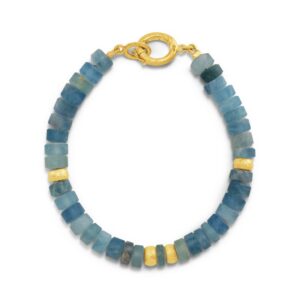 Aquamarine Heishi Bead Bracelet