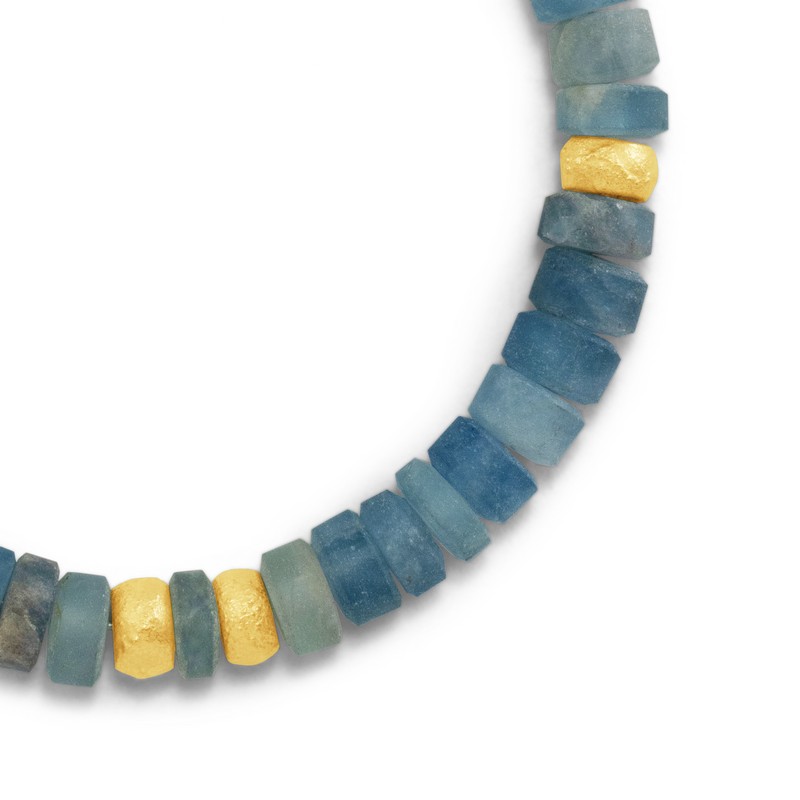 Aquamarine Heishi Bead Bracelet